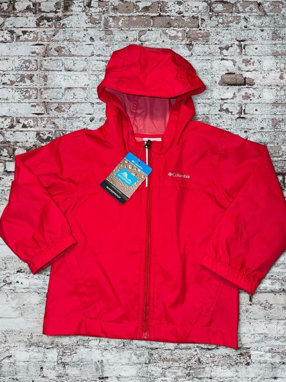 Columbia Toddler Red Hooded Rain Jacket